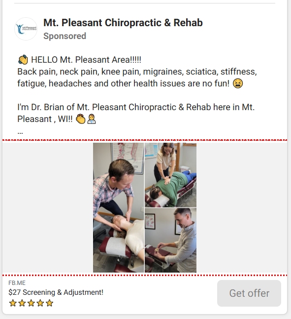 Chiropractor Facebook Ads Examples